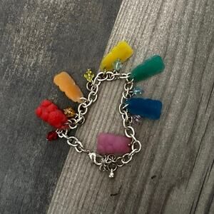Claires gummy bear charm bracelet rainbow